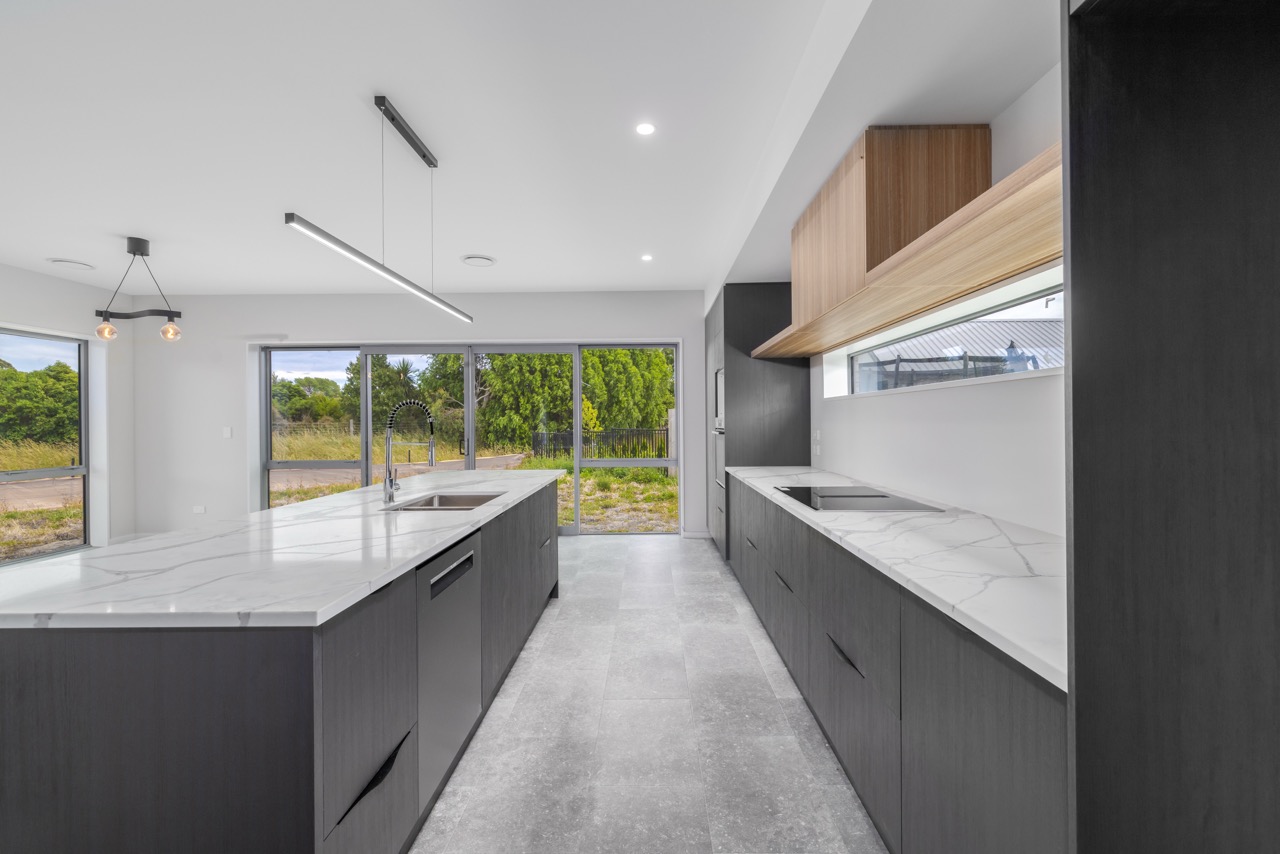 Kitchen and dining area with natural light